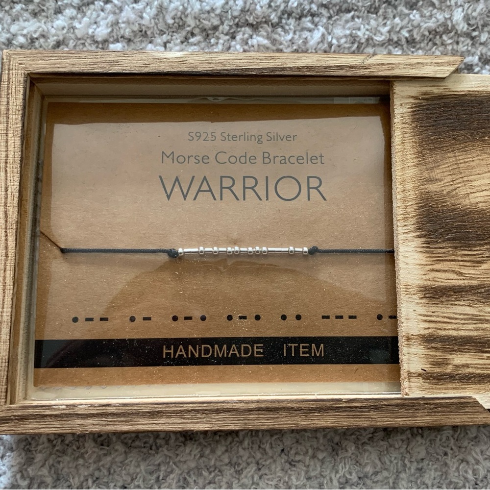 Sterling Silver Morse Code Bracelet "WARRIOR"